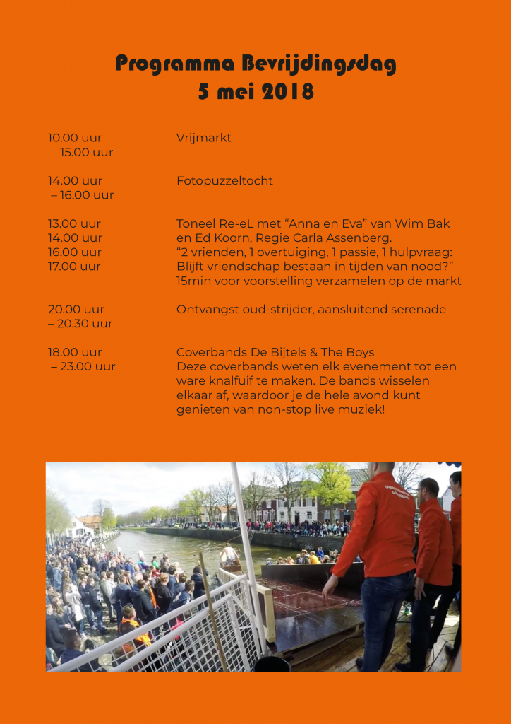 Programma Bevrijdingsdag 2018 Oranjeverening Goedereede
